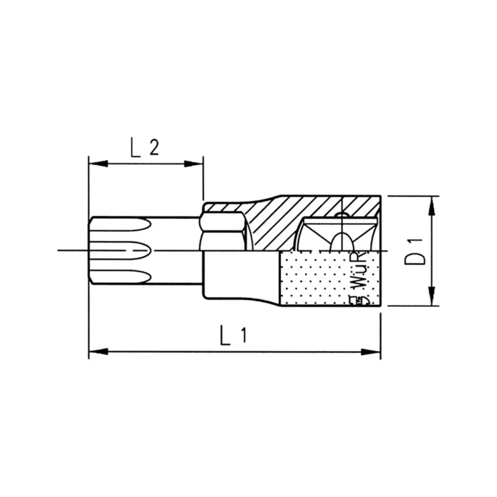 ZEBRA 1/2 Inch Torx Socket Bit Short TX50 - Image 2